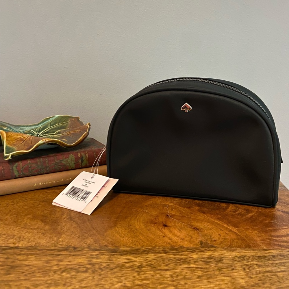 NWT Kate Spade Black Medium Dome Cosmetic Jae bag